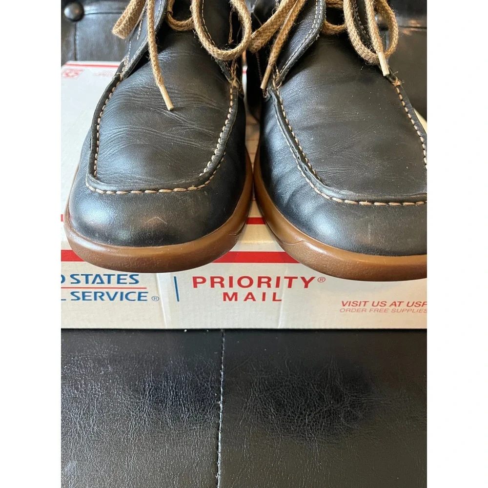 Bally Fiord Mens Black Leather Moc‎ Toe Lace Up